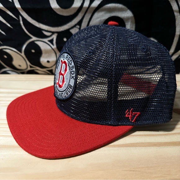 Boston Red Sox Mesh Snap Back Hat Forty-Seven Brand 47 - Picture 2 of 3